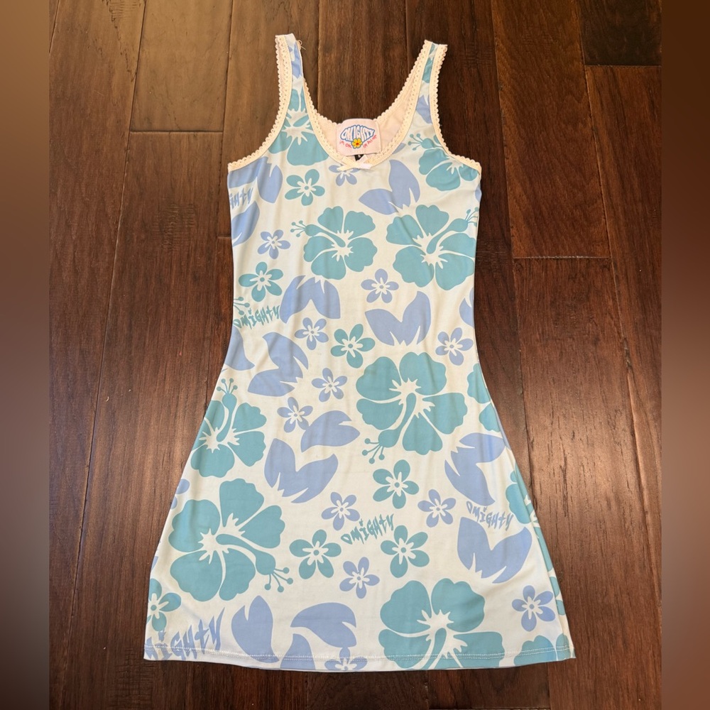 Omighty blue flower dress.
